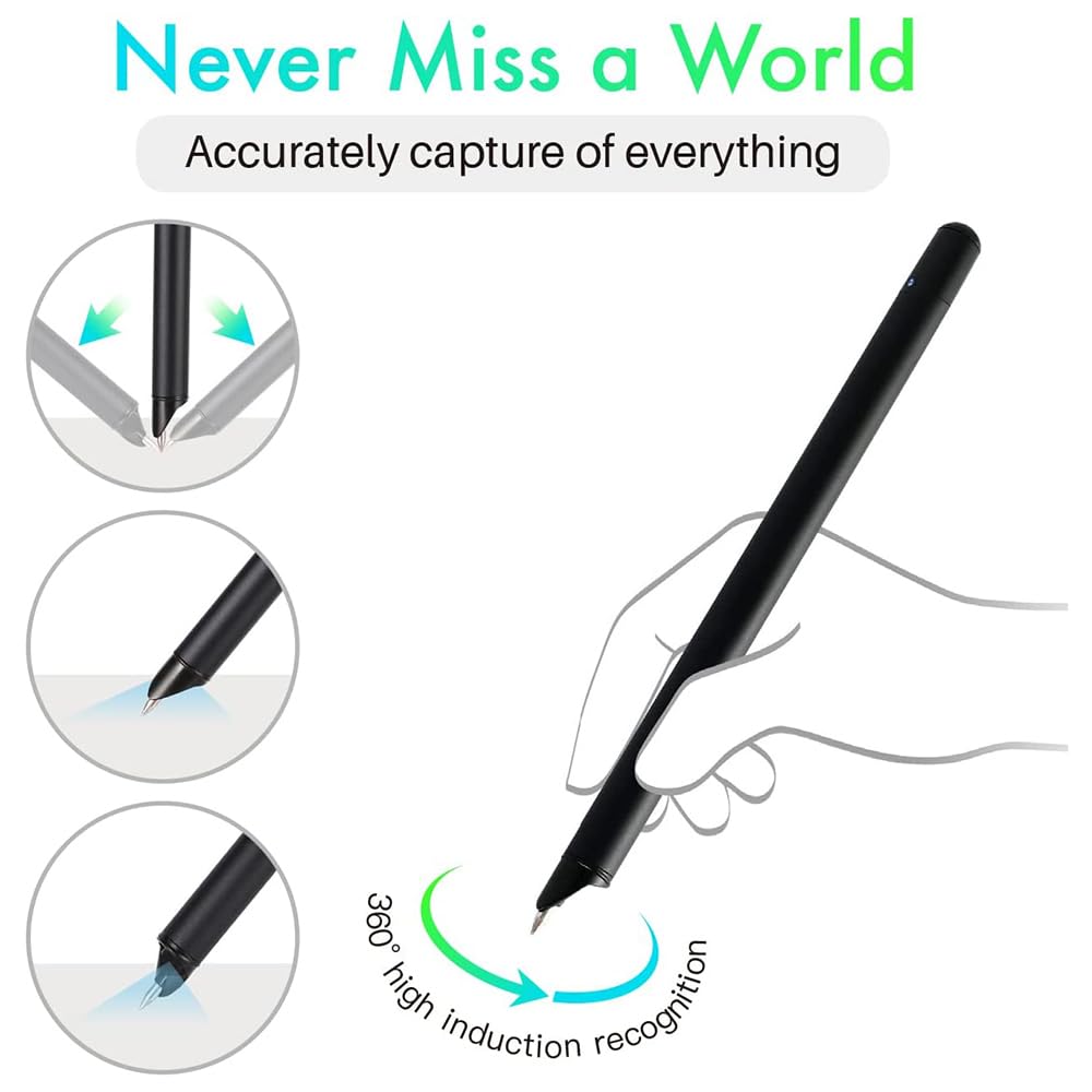 Bisofice Digitales Notizbuch A5 enthält Smartpen Smart Leder Notizbuch A5, wiederverwendbares Schreibtablett BT Wireless-Verbindung kompatibel mit Boardpen