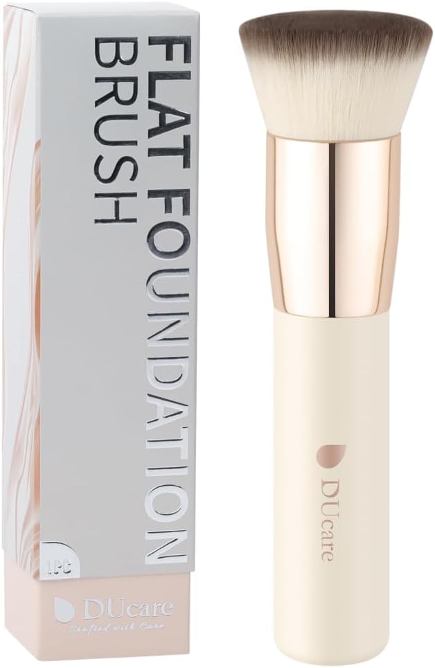 DUcare DS001-4 Foundation Brush, Makeup Brush, Face Brush, High Density Bristles, Compatible with All Foundations, Multi-Face Brush, Makeup Brush, Fluffy,