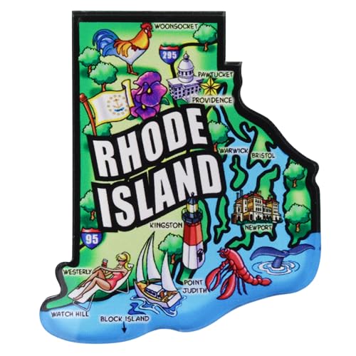 Imán Acrílico Mapa Estado Rhode Island 3.25x2.75 in miniatura 1
