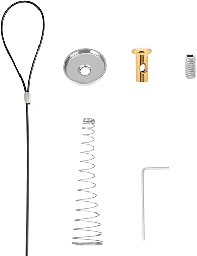 Tirador de cable de pestillo de puerta, pestillo negro con resorte ajustable de 2 a 6 pulgadas, pestillo de puerta de dos lados, abridor de puerta