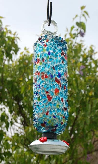 Parasol - FILIGREE ~ SPRINKLES ~ Hummingbird Nectar Feeder - Multicolored - Hand Blown Glass - with Gondola - FILSPR