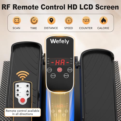 Image of Under Desk Elliptical Machine,Leg Exerciser While Sitting for Seniors with 12 Adjustable Speed RF Remote Control,Quiet & Portable Mini Seated Pedal Exerciser with Non-Slip Mat for Home Office