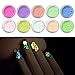 Produktbild Bulary Nagelpulver, 10 Farben, leuchtet im Dunkeln, fluoreszierend, Glitzerpulver für die Nagelspitzen, Neon-Pigment, Nageldesign