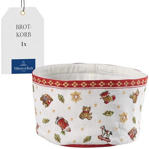 Villeroy & Boch Toy's Delight Gobelin Brotkorb, Brottasche aus Baumwolle und Polyester, Maschinenwäsche bis 40° C geeignet, rot/bunt, 15 x 23 cm