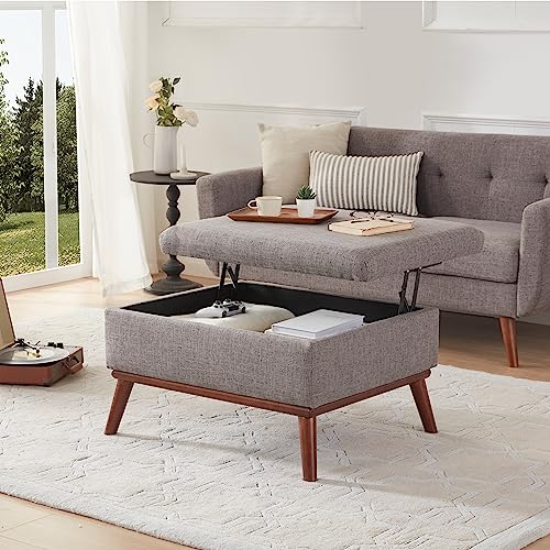Tbfit 65" W Loveseat Sofa with Ottoman Coffee Table, Mid Century Modern Love Seat Couches for Living Room, Button Tufted Upholstered Small Couch for Bedroom,Easy to Install Love Seats Furniture, Gray