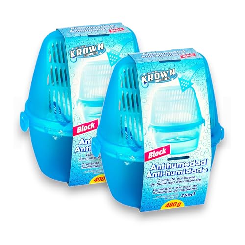 Block Absorbe Humedad con Efecto Ambientador, 400g, Azul, Pack de 2