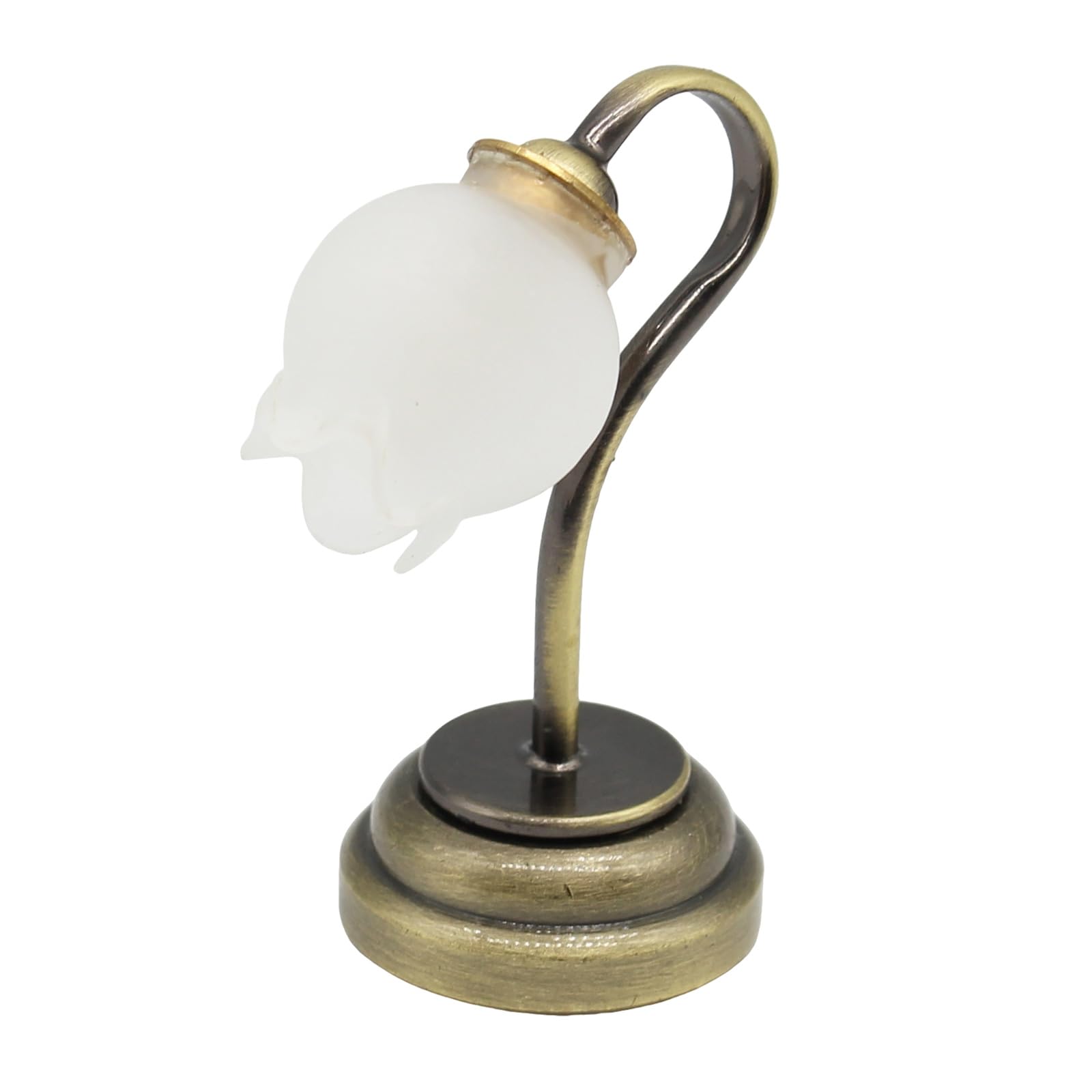 Keenso Lampe Miniature de Maison de Poupée, Lampe de Maison de Poupée à L'échelle 1:12 en Métal doré Abat-Jour Transparent Décoration de Lampe de Maison de Poupée Miniature