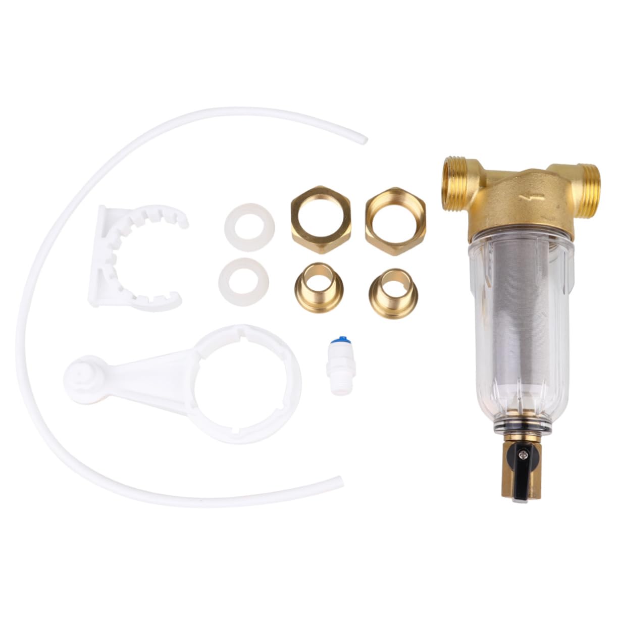 Artibetter Wasserhahn zur Wasserentkalkung und Rostfilterung Frontfilter aus Kupfer und Kunststoff mit 189l/h Kapazität für Haushalt und Badezimmer