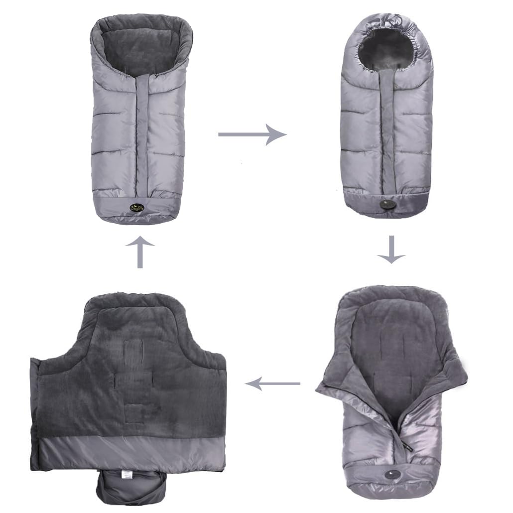 CozyMe Stroller Footmuff Go 3 Seasons for Toddler,Wind Proof,Anti-slip Winter Bunting Bag,6-36M Toddler Stroller Warmer