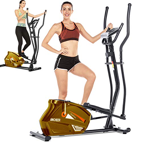 ANCHEER Elliptical,Exercise Equipment,Elliptical Machines for Home Use,Cross Trainer Machine with 10-Level Resistance and LCD Monitor
