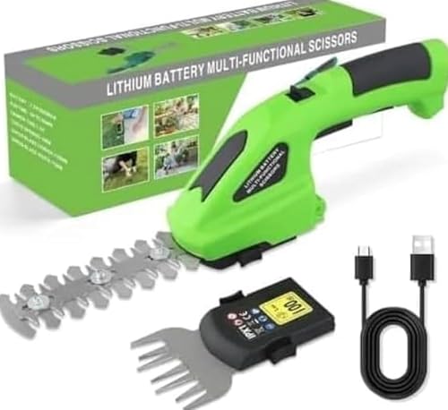 Cordless Electric Grass Shear and Hedge Trimmer, 2-in-1
