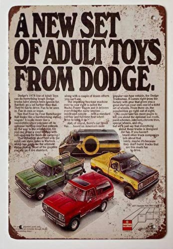 Greenzone 420 - Dodge Adult Toys Tin Metal Sign Plaque Bar Pub Vintage Retro Wall Decor Poster Home Club Tavern Wall Door (30 X 20 Cm) - Uk Company (420 - A New Set Of Adult Toys From Dodge)