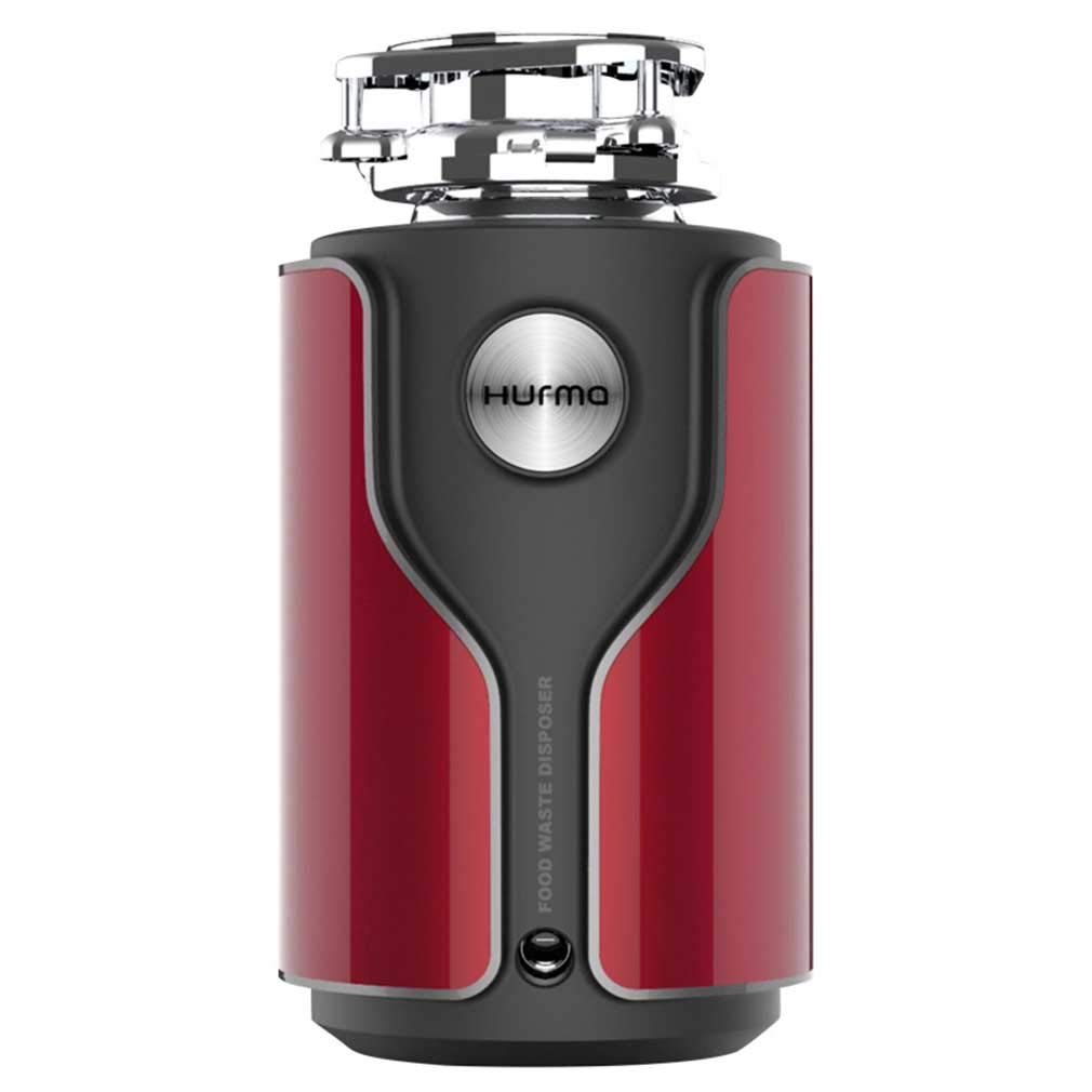 Durable Broyeur de déchets Alimentaires Élimination des ordures ménagères avec Un Bouton Poussoir pneumatique Protection Anti-surchauffe et Anti-Surcharge Protection Anti-Bruit Cuisine, Red