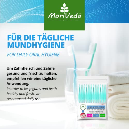 MoriVeda® NP-Vital Interdentalbürsten 0.8mm grün - Zahnzwischenraumbürsten mit Dental Labore entwickelt - Push-Pull Funktion - 12 Stück – Bild 7