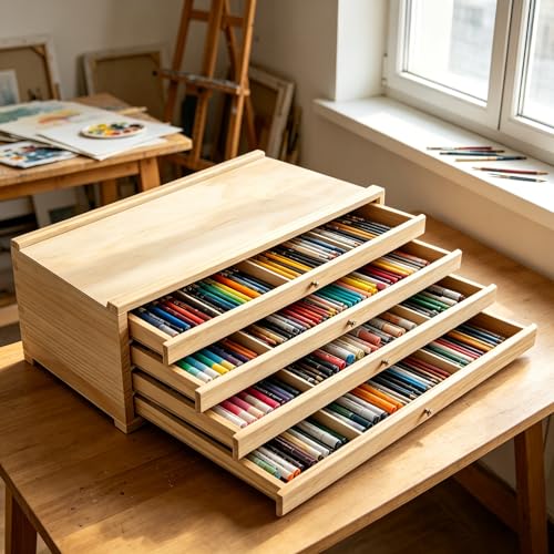 Cajonera de madera: 4 cajones para artistas