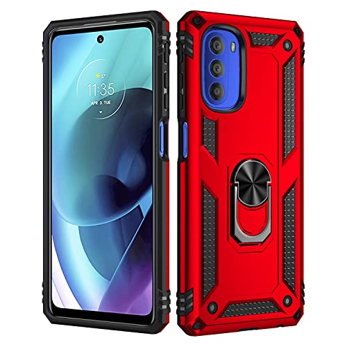 Coque Motorola Moto G51 5G antichoc rouge avec anneau