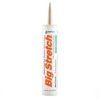 Sashco 10002 10.5oz Big Stretch Acrylic Latex High Performance Caulking Sealant, Almond 1 Pack