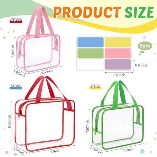 Sac de rangement transparent fermeture éclair pvc Talltalk 9 pcs - 3