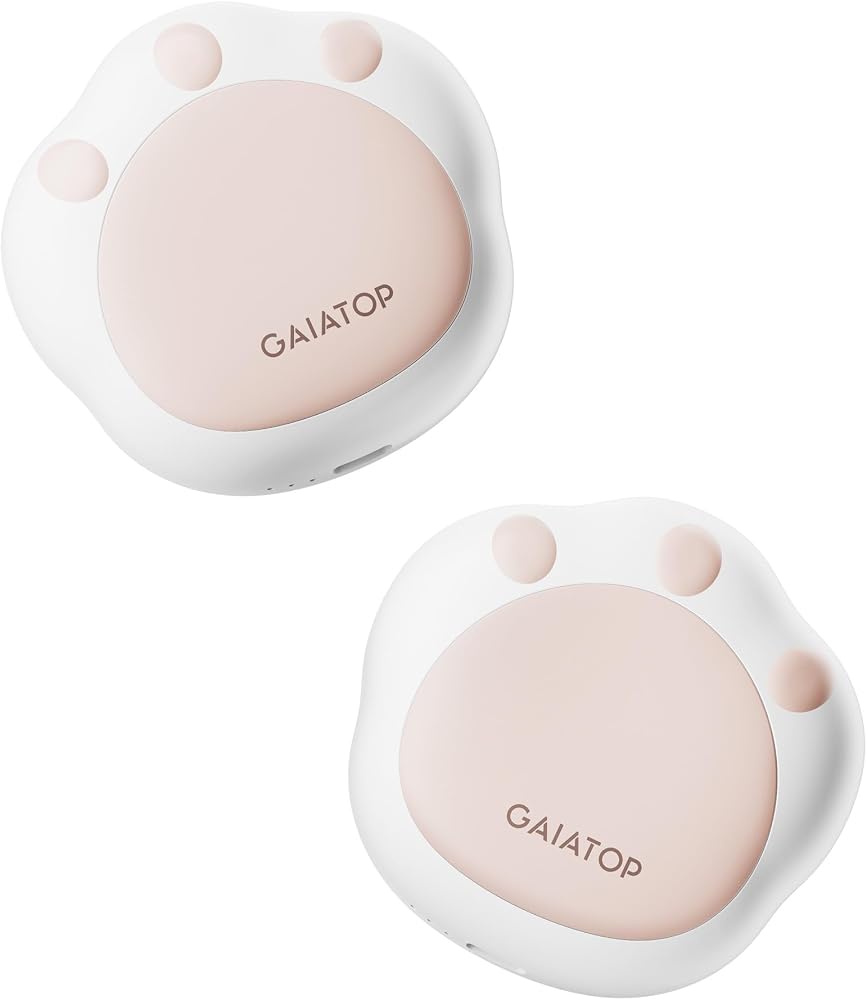 Gaiatop Hand Warmers Rechargeable, 2 Pack Pocket Warmer Cute Cat Paw