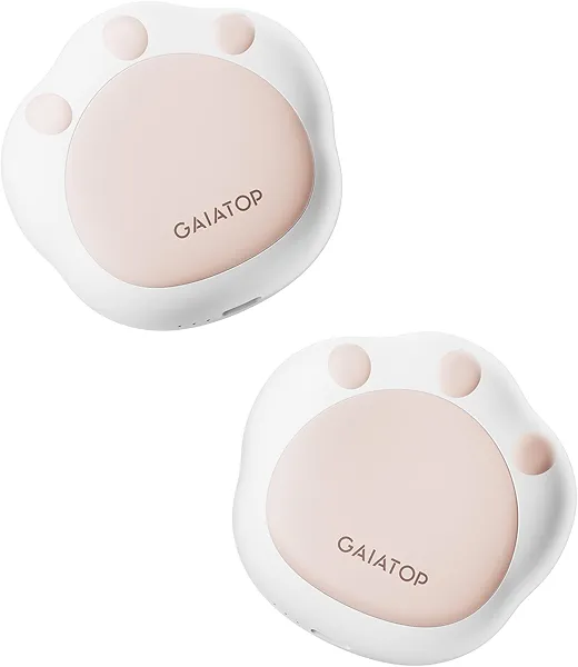 Gaiatop Hand Warmers Rechargeable, 2 Pack Cute Cat Paw Design 3 Levels Magnetic Electric Pocket Heater, Reusable Portable Hot Hands Gifts for Women Men Cat Lover