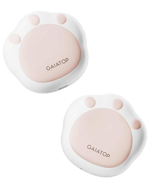Gaiatop Hand Warmers Rechargeable, 2 Pack Cute Cat Paw Design 3 Levels Magnetic Electric Pocket Heater, Reusable Portable Hot Hands Stocking Stuffers Gifts for Women Men Cat Lover by Gaiatop - Used condition - US$11.23