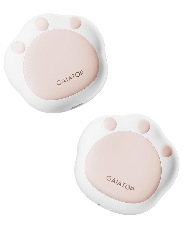 Gaiatop Hand Warmers Rechargeable 2 Pack Cute Cat Paw Design 3 Levels Magnetic Electric Pocket Heater Reusable Portable