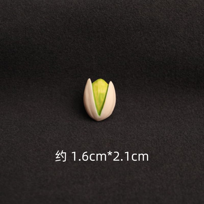 Image of 6PCS Mini Simulation Food Brooch,Interesting Nut Brooch,Pistachio Peanut Melon Seed Brooch Badge Clothing Bag Accessories