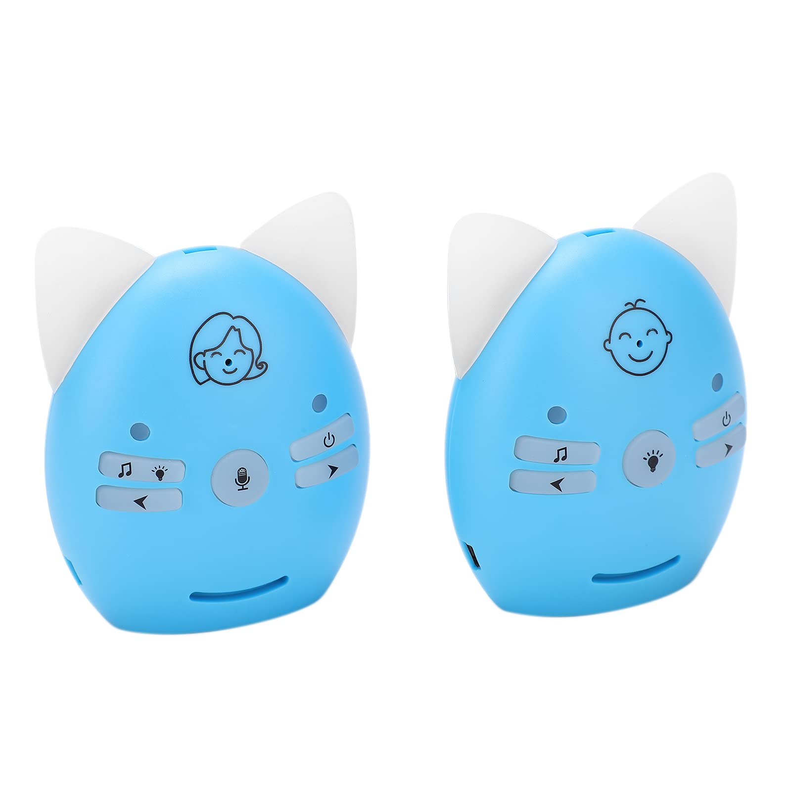 RiToEasysports Baby Monitor Audio Digitale, Viva Voce Bidirezionale con Luci Notturne e Allarme Sonoro, per Camera dei Bambini (Spina UE 100-240 V)