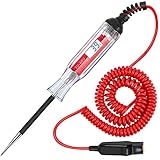 Kohree Heavy Duty 3-48V Digital LCD Display Circuit Tester with 140 Inch Extended Spring Wire,12v Car Truck Vehicles Low Voltage Tester, 12 Volt Automotive Test Light with Voltmeter Stainless Probe