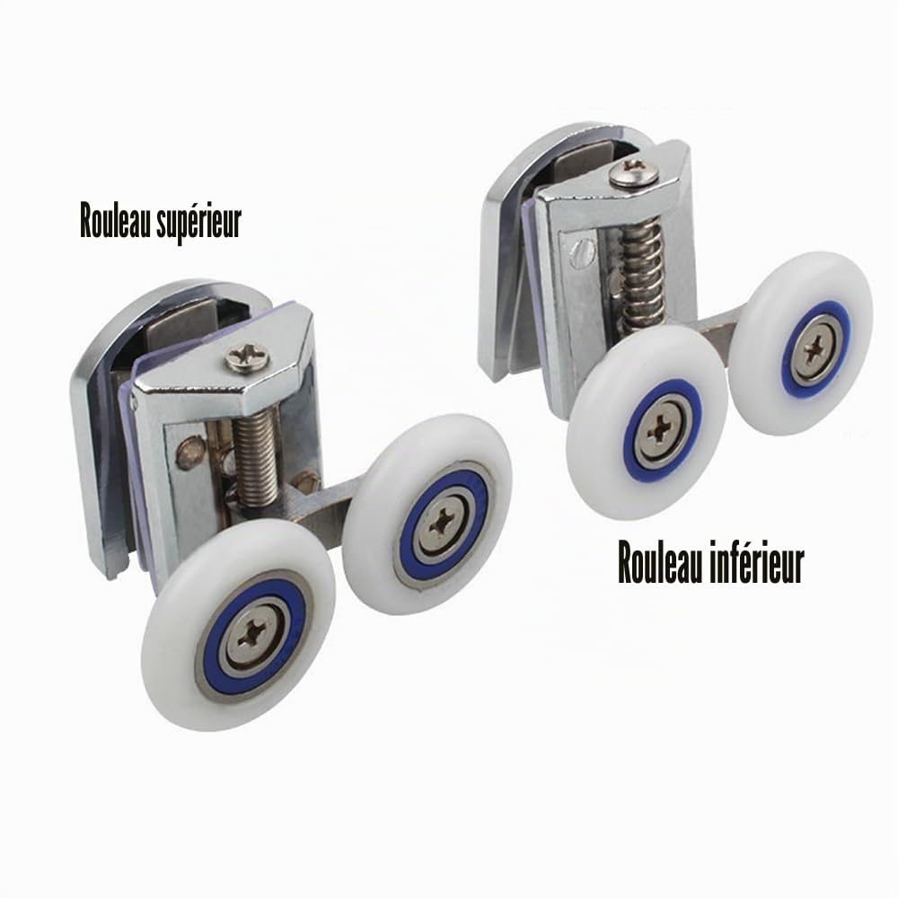 4pcs 26mm Roulette Porte De Douche, 26mm Rouleau De Porte De Douche Dans Portes De Douche, Roulette Porte Coulissante Douche Pour Trou De Verre De 4-8mm
