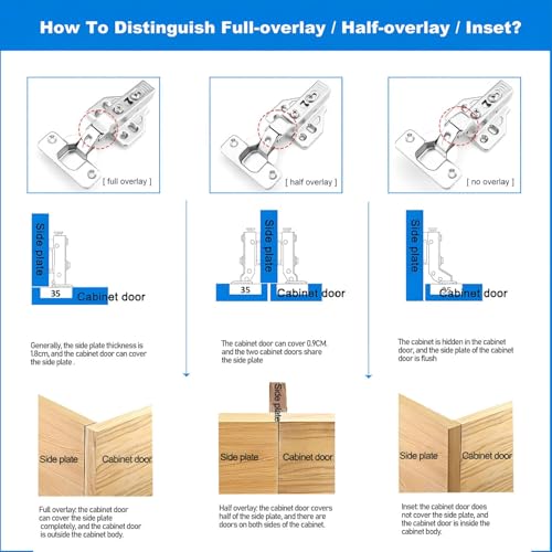 Image of VOLO 2D Normal Mild Steel Cabinet Hinges for Furniture, Wardrobes, Doors, and Storage Units | (15 Crank | Inset, 10 Pieces (5 Pair))