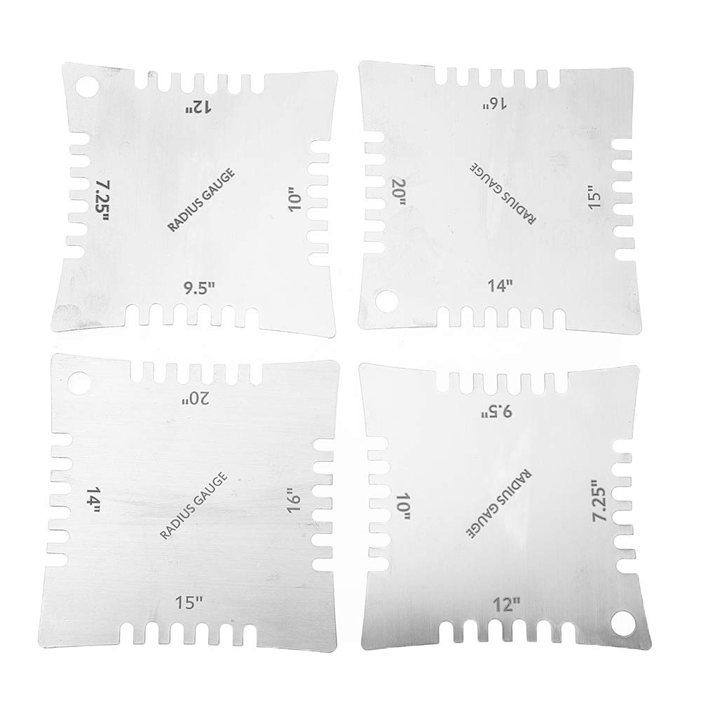 VIDOO 14 Pièces Wsmith Guitare Basse Chaîne Outils De Mesure Kit D'Outils Luthier 9 Règle en Forme De T 4 Règle Radiante 1 Règle De Hauteur De Chaîne