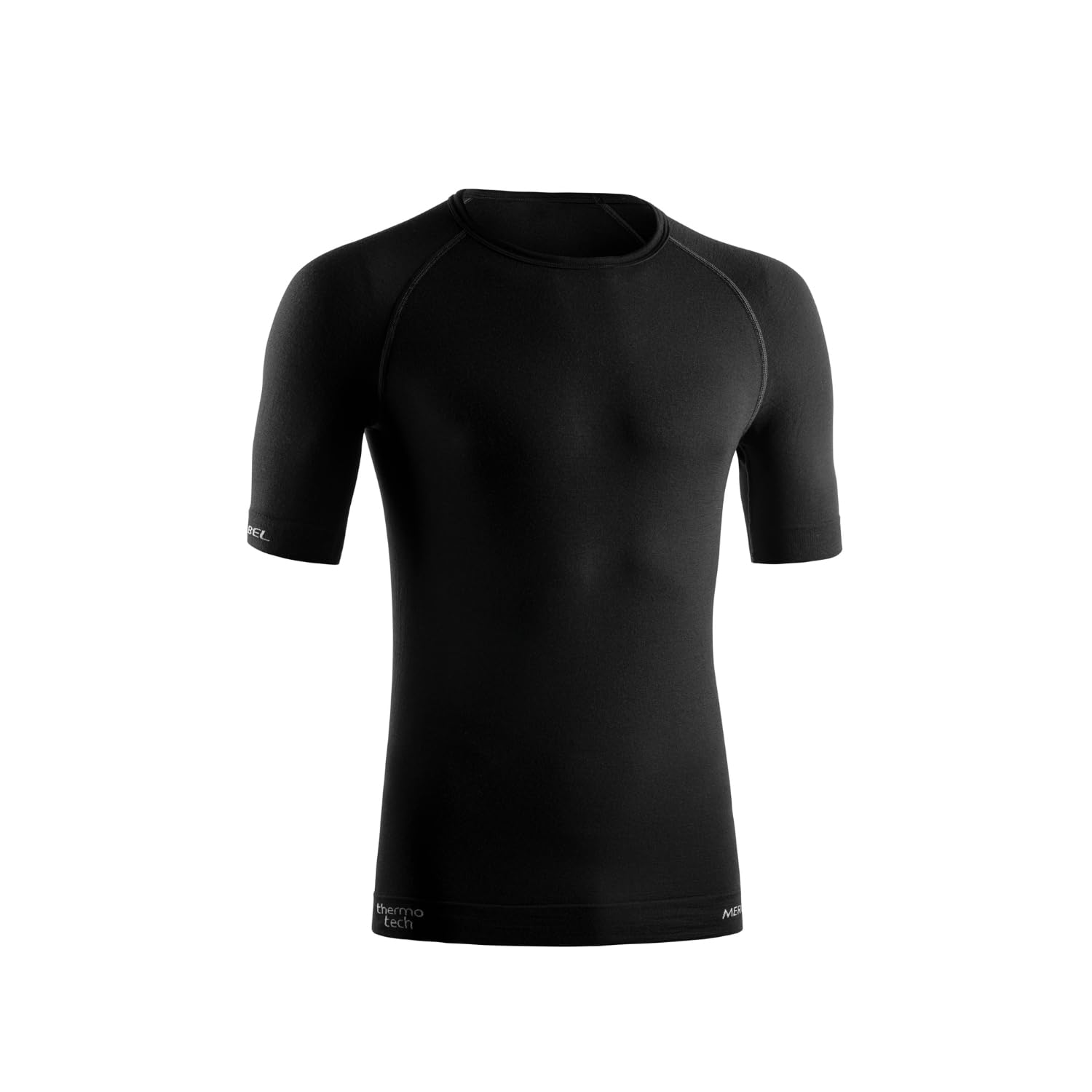 Lurbel Merino Lite Short Sleeves, Camiseta de Lana, Camiseta térmica, Camiseta Interior, Camiseta de Manga Corta, Camiseta Ligera. Hombre (L - Negro)
