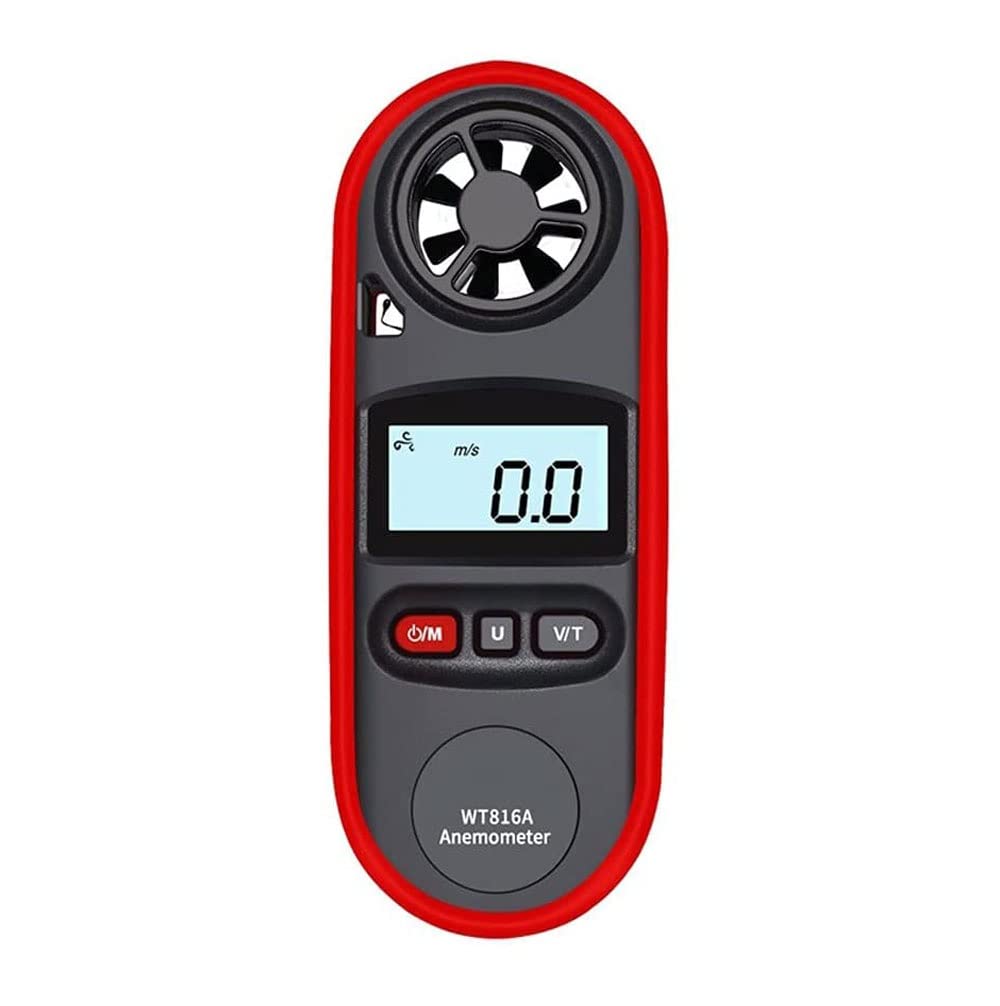 Anemómetro de Mano, medidor de Velocidad del Viento portátil, medidor de Viento con retroiluminación LCD para Actividades al Aire Libre, navegación, Surf, Pesca.