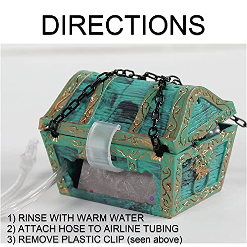 Image of Penn-Plax Aquarium Decoration with Moving Treasure Chest, Floating Diver and Bubble Action, 4 Inches High