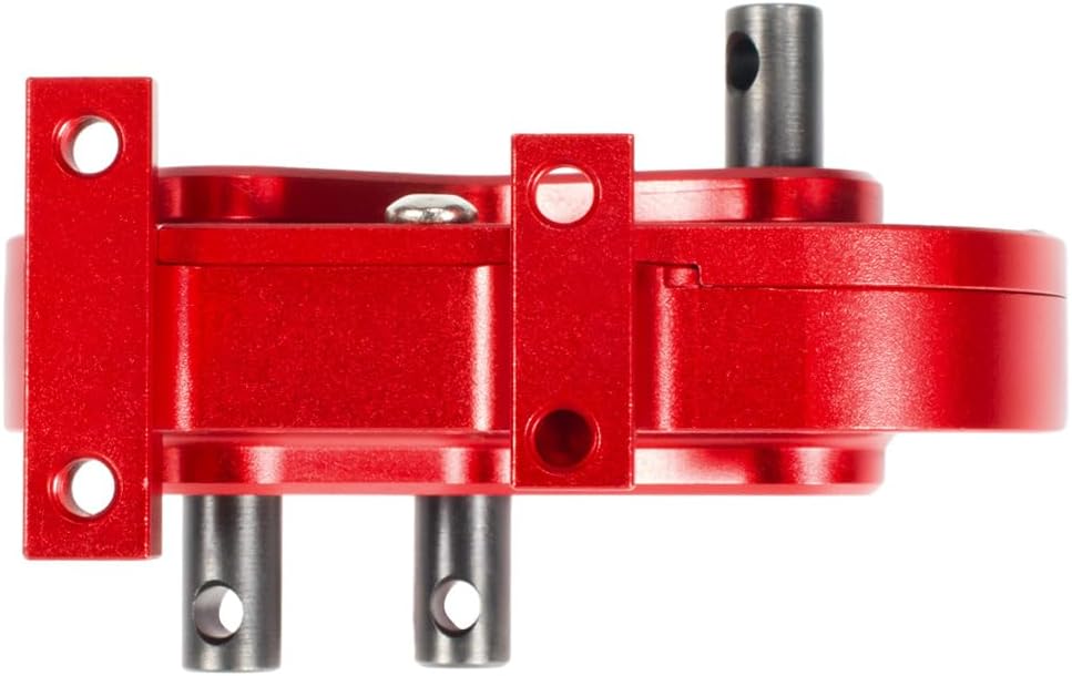 LCG Metal Prefixal Gearbox with 30% Overdrive Gear Front Motor Transmission Transfer Case for 1/10 RC Crawler SCX10 I II 90046 Capra LCG Chassis Upgrade Parts (Red)