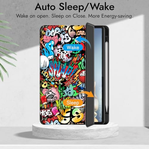 Image of Robustrion Case for Moto Pad 70 Pro 13 inch Cover Case with [Pencil Holder] [Soft Flexible Case] for Motorola Pad 70 Pro 13 inch Cover Case [Auto Sleep Wake Support] - Hippy
