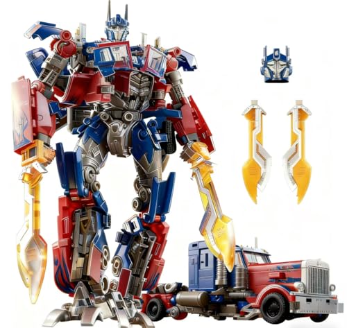 Deformation Car Robot Toys, Action Figures with Weapons, 8 in Portable Car Model Alloy Deformed Robot Toy Gift for Kids Boys and Girls