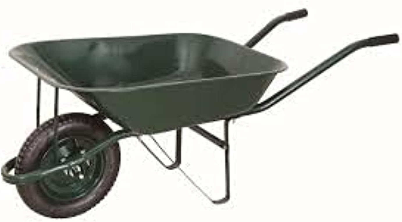 ABBASALI WHEEL BARROW GREEN COLOUR USED IN GARDEN AND HOUSE FOR CLEANING PURPOSE WITH AIR WHEEL