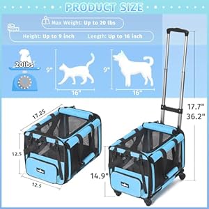 Airline-Approved-Pet-Carrier-with-Wheels-Foldable-Rolling-Cat-Dog-Carrier-with-Wheels-Telescopic-Handle-for-Outdoor-Vet-Visits-Cat-Carrier-Travel-Bag-for-Cat-Dog-Under-20-lbs-Blue - Cucciolini Doodles   Airline-Approved-Pet-Carrier-with-Wheels-Foldable-Rolling-Cat-Dog-Carrier-with-Wheels-Telescopic-Handle-for-Outdoor-Vet-Visits-Cat-Carrier-Travel-Bag-for-Cat-Dog-Under-20-lbs-Blue