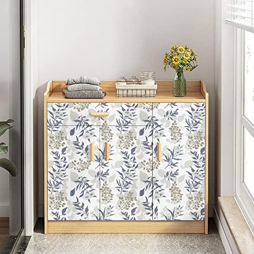 Decoroom Peel And Stick Wood Grain Contact Paper And Floral Wallpaper Leaf Contact Paper 17.71'' X 118'' Self-Adhesive Removable Wallpaper #TOP3