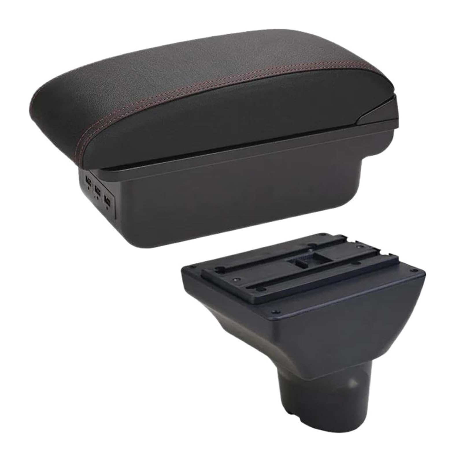 HCKCLMBMZW For Hyundai For I20 Armrest Box Interior Parts Details Special Retrofit Center Storage Car Accessories Car Armrest Center Console(B1 Black Red 3usb)