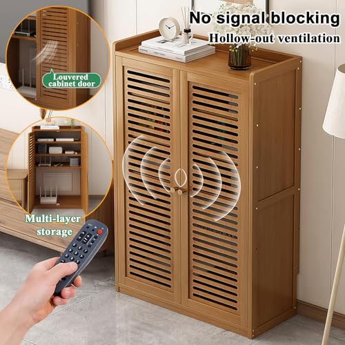 Armoire de rangement autonome multimédia avec étagères amovibles