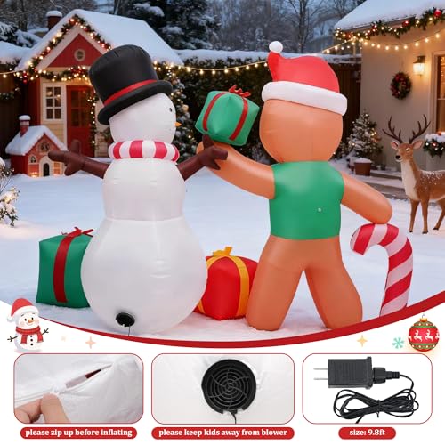 Décoration de Noël gonflable lumineuse avec LED et souffleur intégré - 6