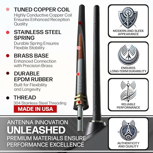 image for AntennaMastsRus Short Rubber Antenna fits Toyota Tundra (2000-2020) - 