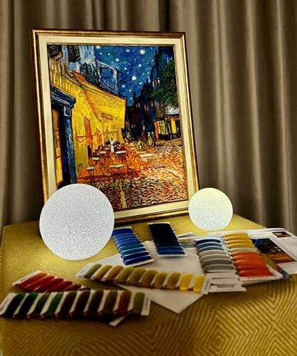 Image of RIOLIS - Cafe Terrace at Night After V. Van Gogh 2217, Cross Stitch Kits 15 inch x 19 inch, Cross Stitch Kits for Beginners & Advanced, Crossstitching Kit Adult, Embroidery Counted Stitching Kit
