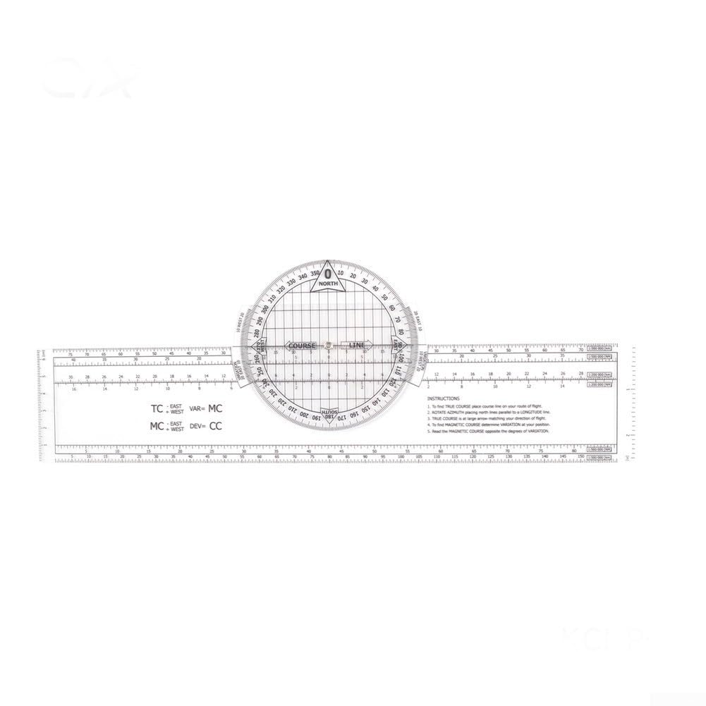 Traceur de cartes d'aviation KCNP-1 avec rapporteur transparent pour navigation aérienne