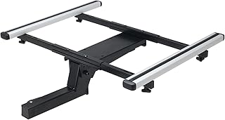 TOOENJOY Multifunctional Hitch Rack Platform Rear Cross Bar, Folding Hitch Cargo Carrier, Suitable for