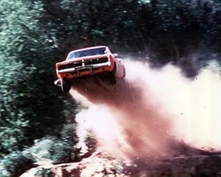 Dukes of Hazzard extraordinary 8x10 photo of General Lee flying off hillside