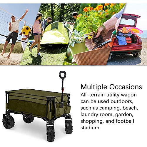image for Timber Ridge Folding Wagon Collapsible Utility Outdoor Cart for Campin